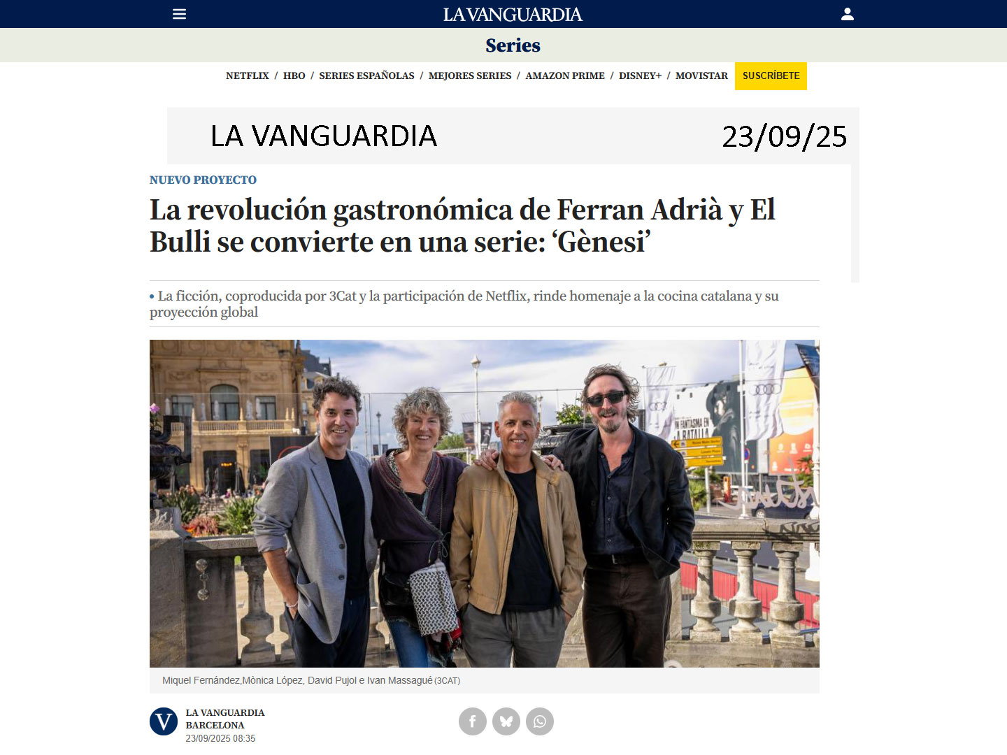 Gènesi' no solo narrará la trayectoria de Ferran Adrià y El Bulli, sino que servirá para explicar cómo la cocina se convirtió en un vehículo de transformación cultural y en un símbolo de innovación.