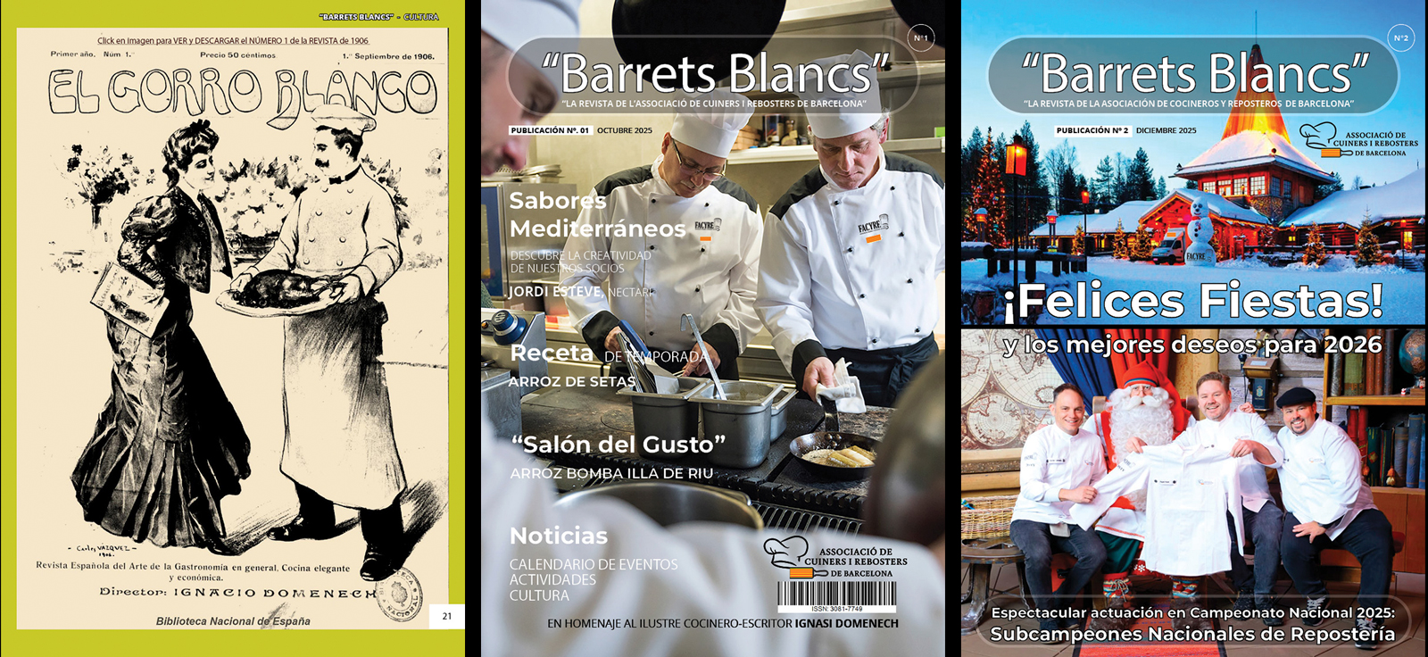 Revista gastronómica "Barrets Blancs" de la Asociación de Cocineros y Reposteros de Barcelona