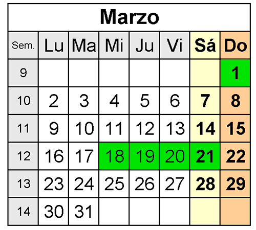 Eventos Marzo 2026